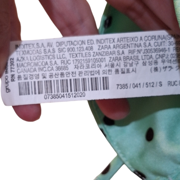 Zara Mint green and black polka dot crop top - Picture 9 of 9